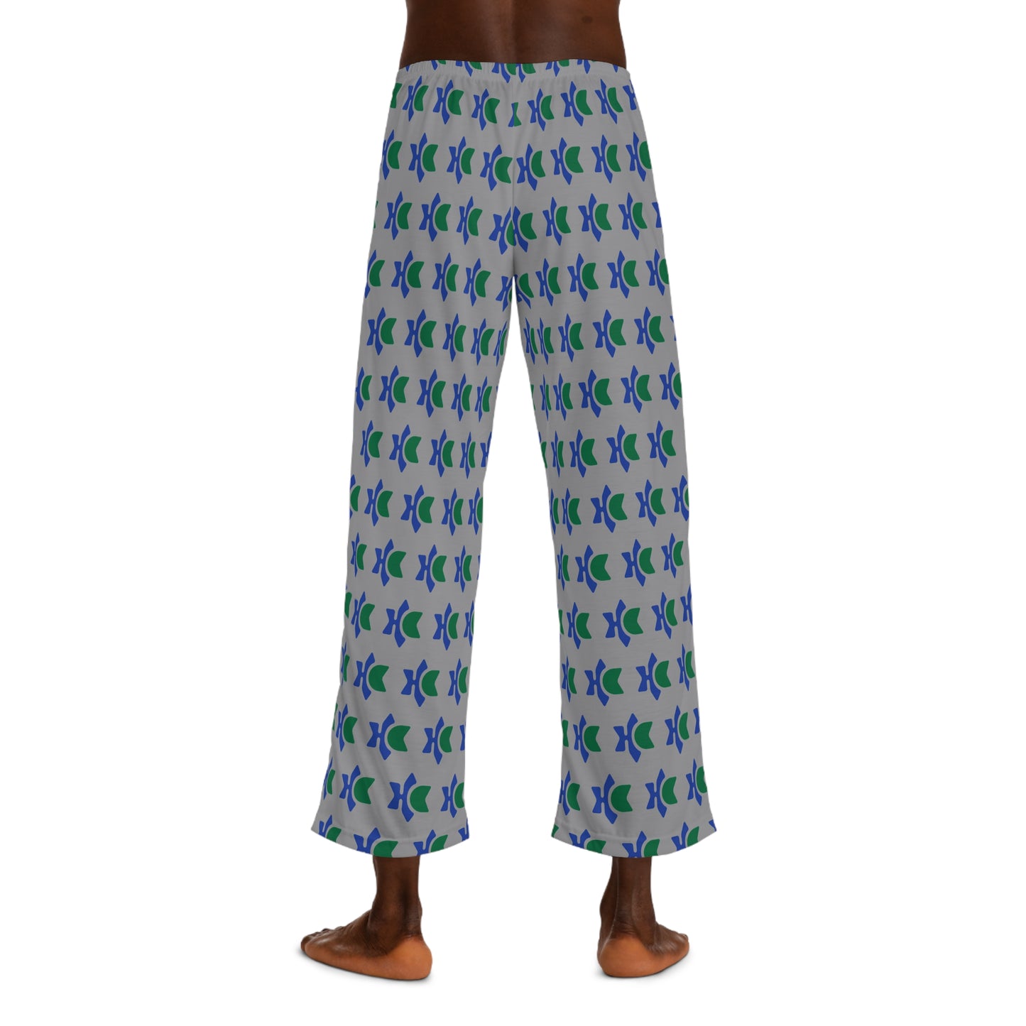 Men's Fish Pattern Pajama Pants — Blue & Green Nautical Lounge Sleepwear