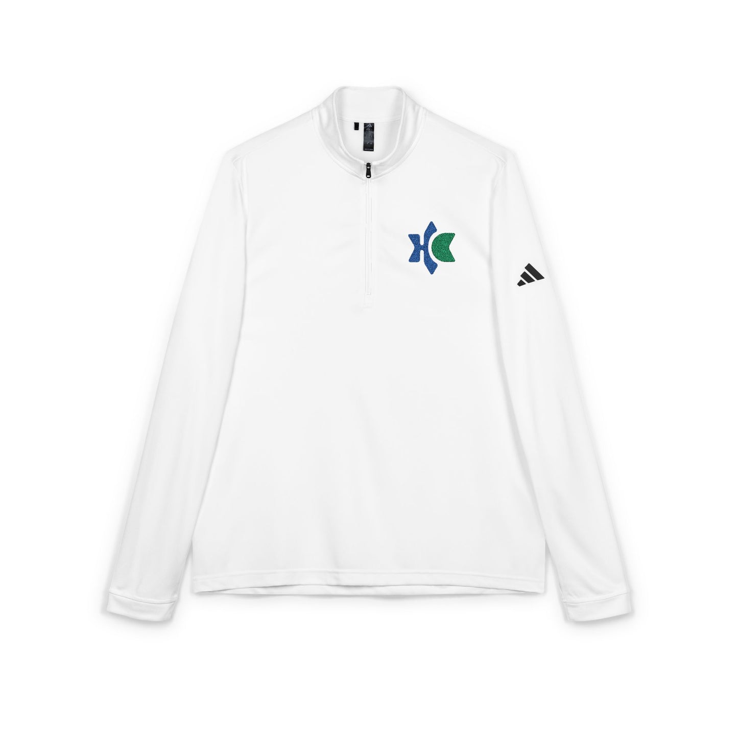 Embroidered Quarter‑Zip Pullover — Coastal Wave Logo