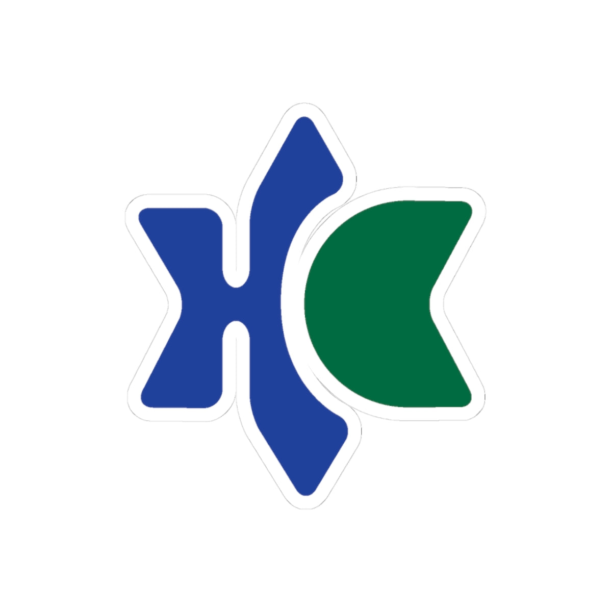 Minimal Abstract Blue & Green Logo Sticker — Kiss-Cut Laptop Decal